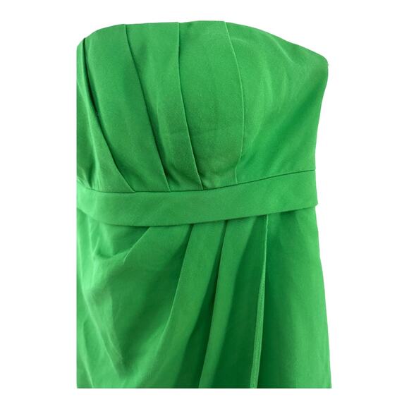 Jenny Yoo Collection Silk & Cotton Green Strapless draped Mini Dress Size 8 - Picture 6 of 16